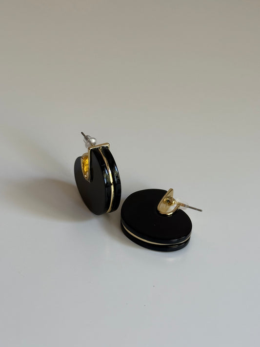 Gold Rengi Renkli Taşlı Oval Model Kadın Küpe