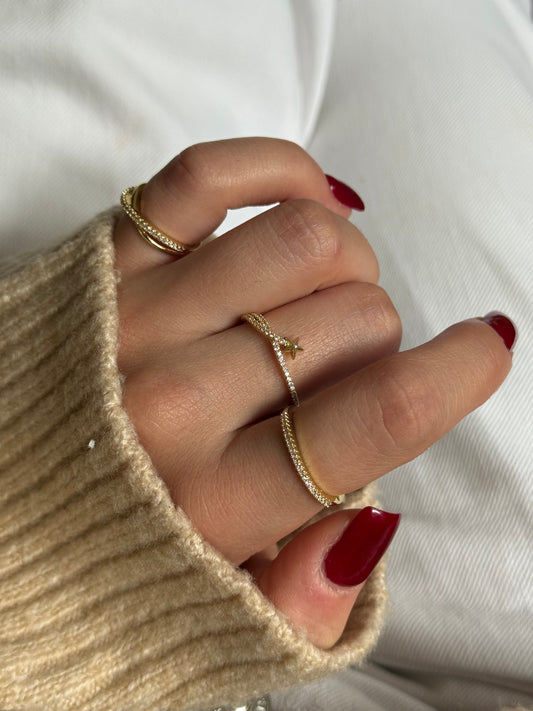 Gold Rengi Yıldız Model Kadın Yüzük