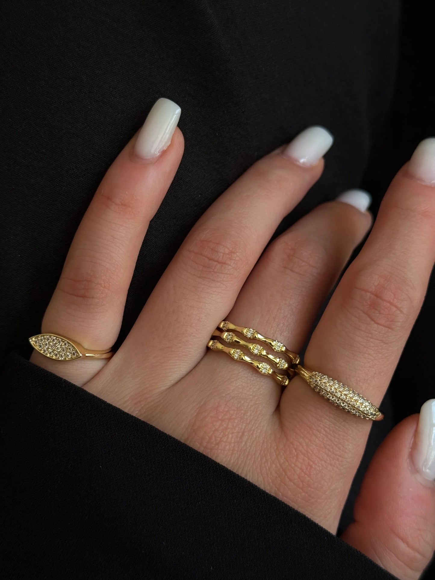 Gold Rengi Göz Model Serçe Parmak Kadın Yüzük