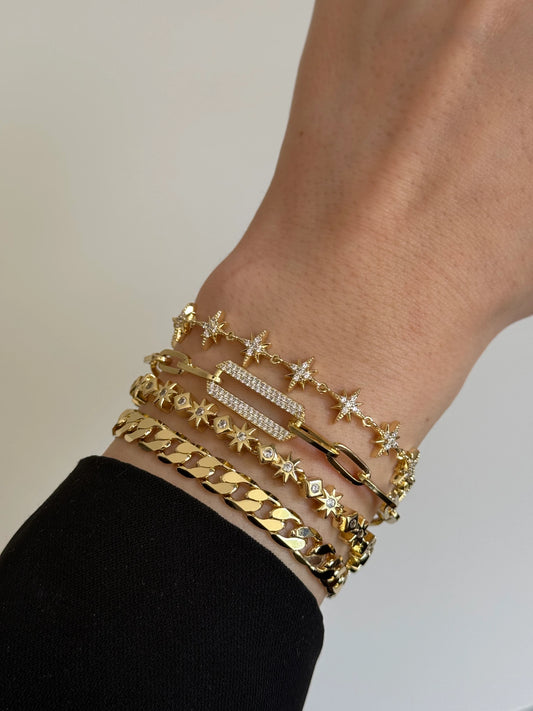 Gold Rengi Sıralı Kutup Yıldızı Model Kadın Bileklik