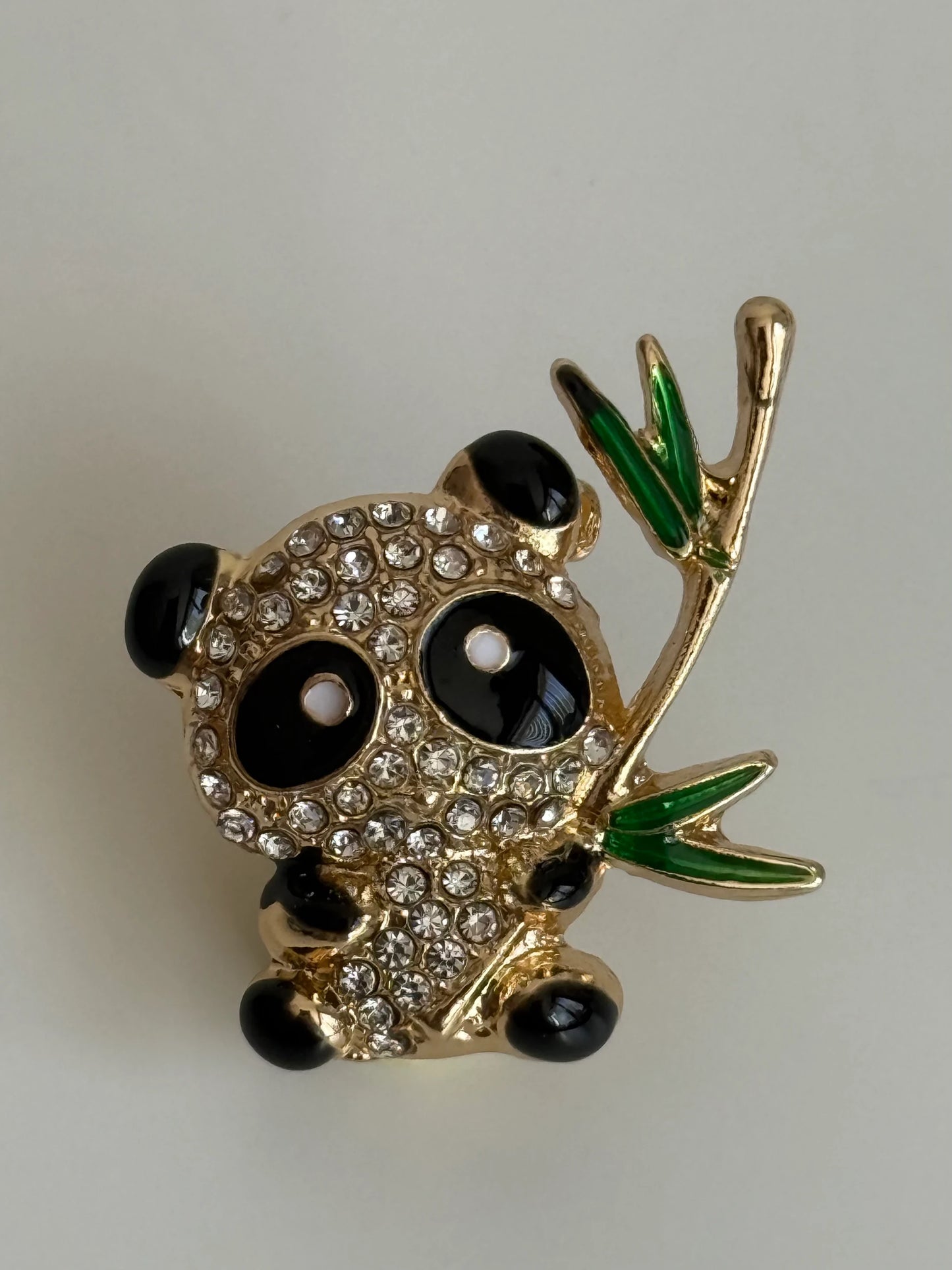 Taşlı Panda Broş