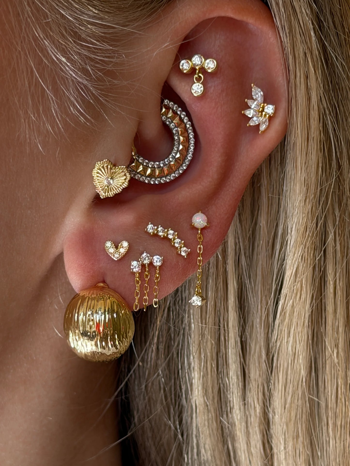 Gold Rengi 925 Ayar Gümüş Piercing