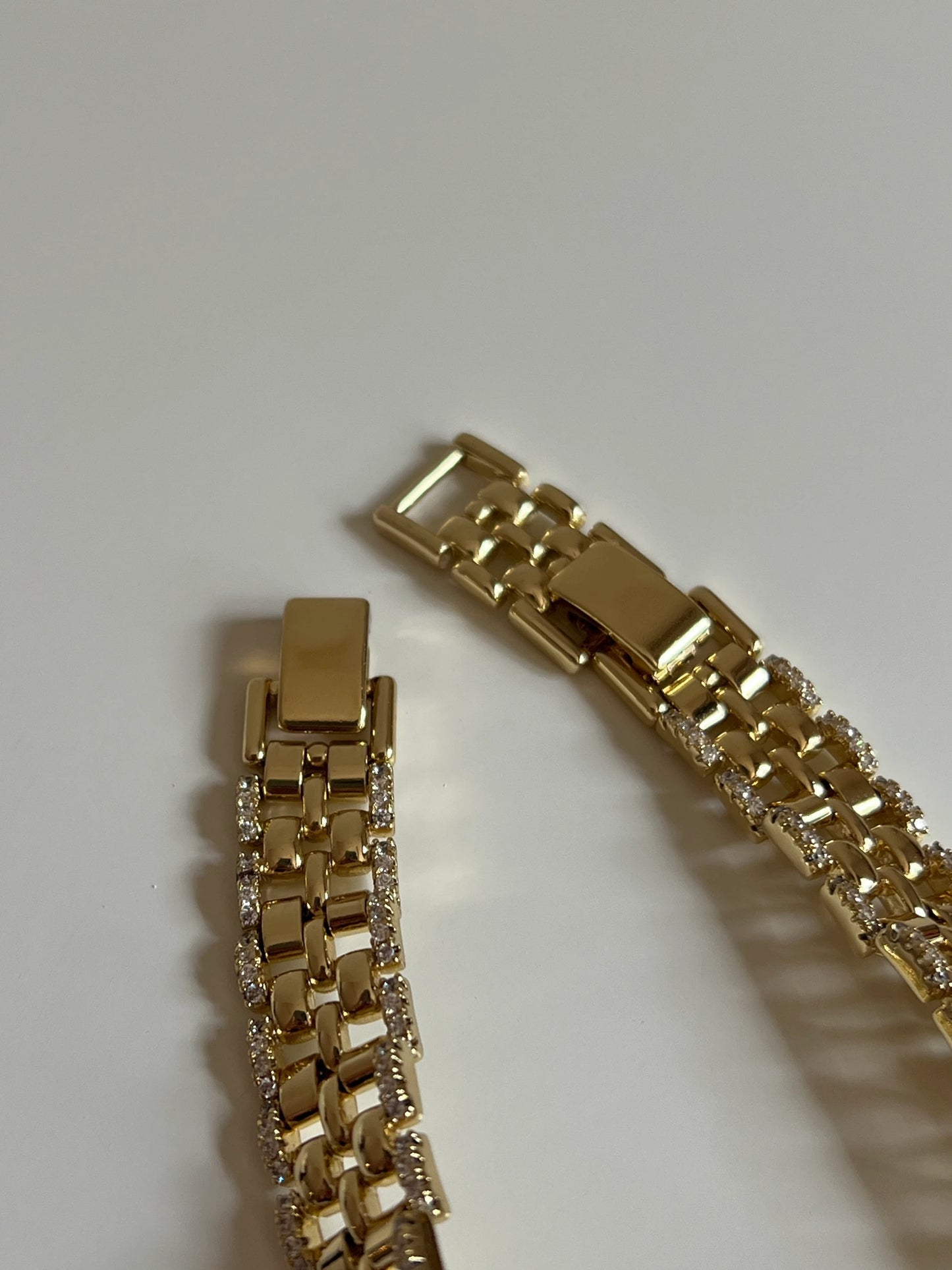 Gold Rengi Zirkon Taş Detaylı Hasır Desen Xupıng Kadın Bileklik