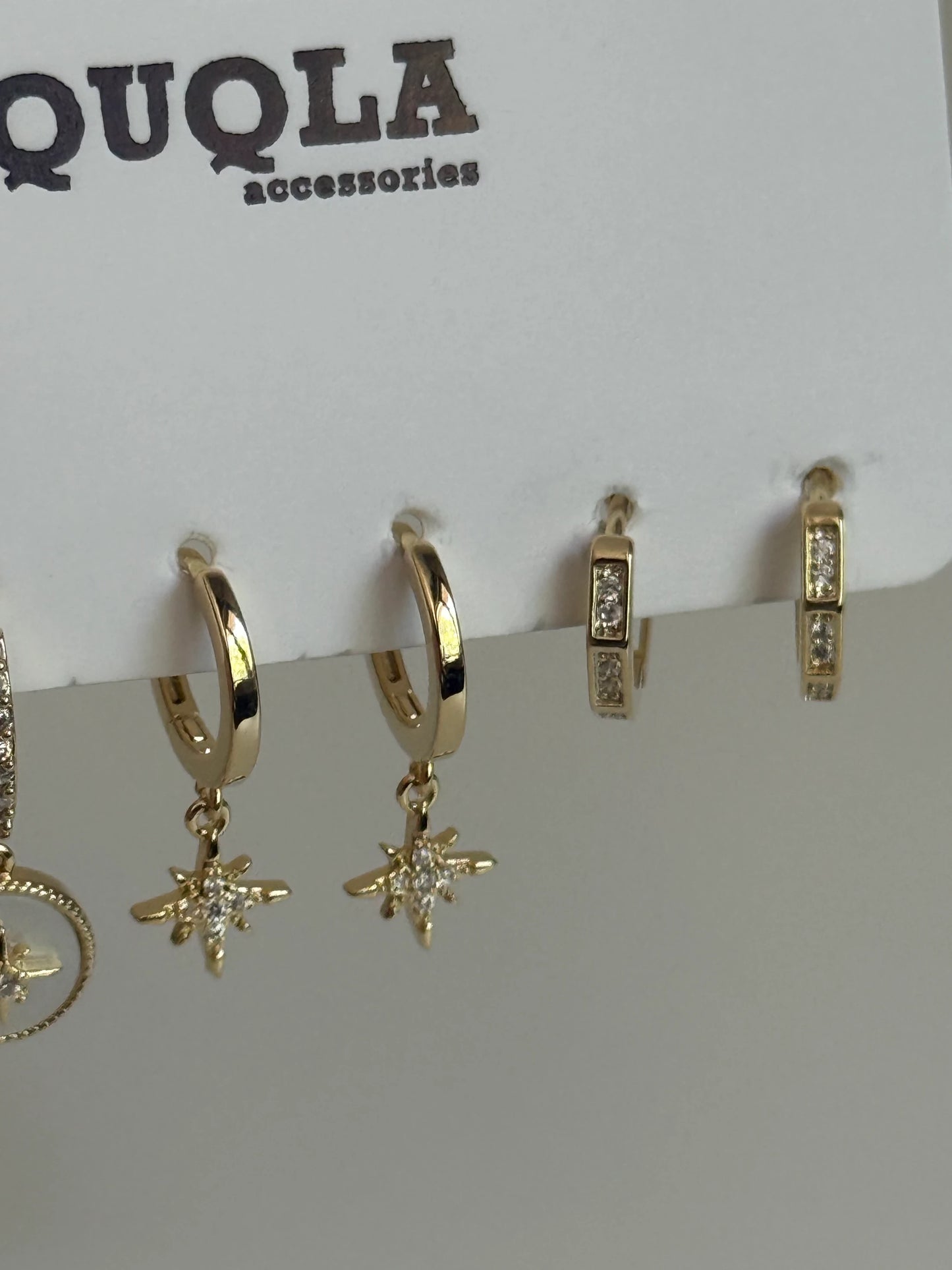 Gold Rengi Kutup Yıldızı Model Set Küpe