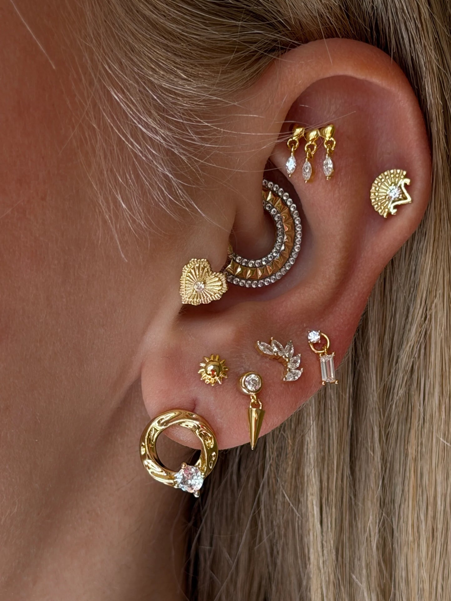 Gold Rengi 925 Ayar Gümüş Piercing
