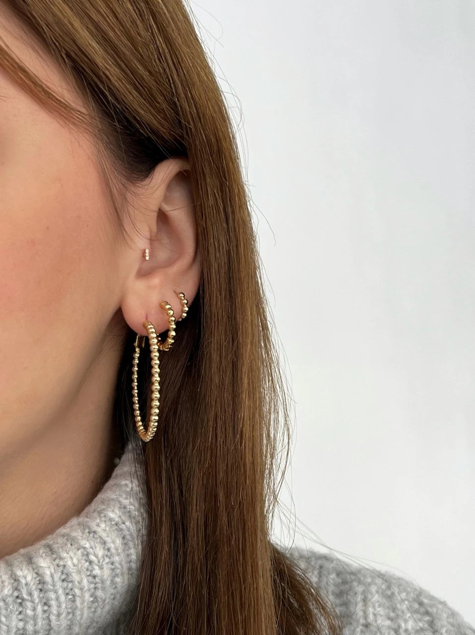 Zirkon Taşlı Gold Rengi Piercing