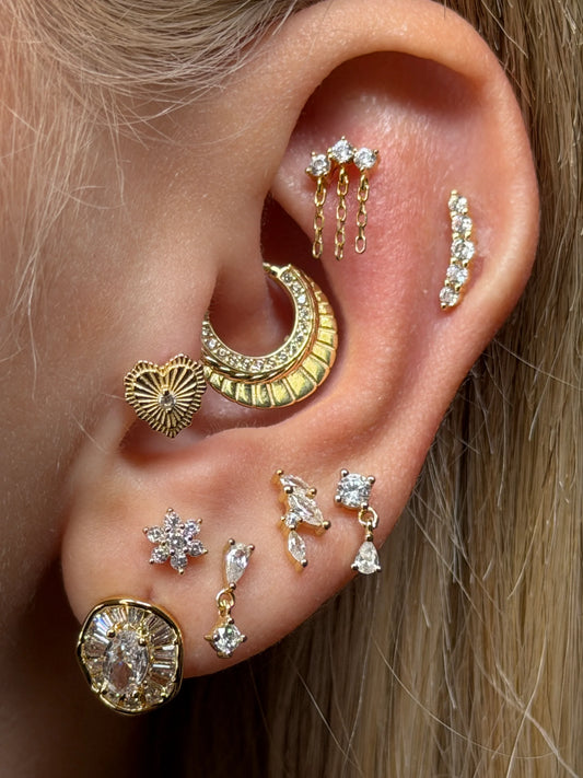 Gold Rengi 925 Ayar Gümüş Daith Piercing