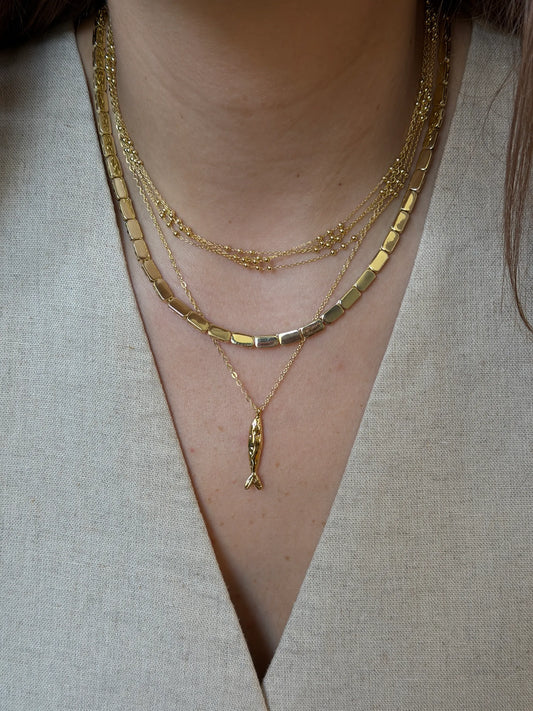 Gold Rengi Balık Model Kadın Kolye
