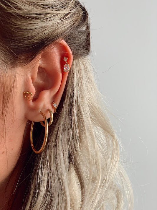 Gold Rengi Kalp Piercing