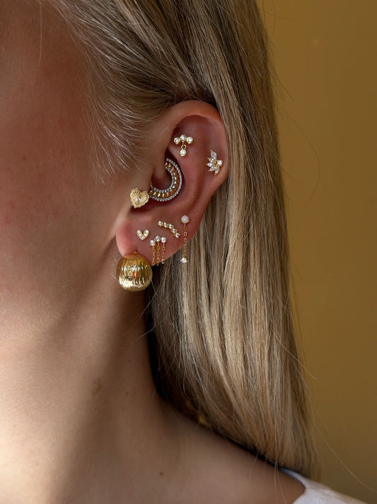 Gold Rengi 925 Ayar Gümüş Piercing