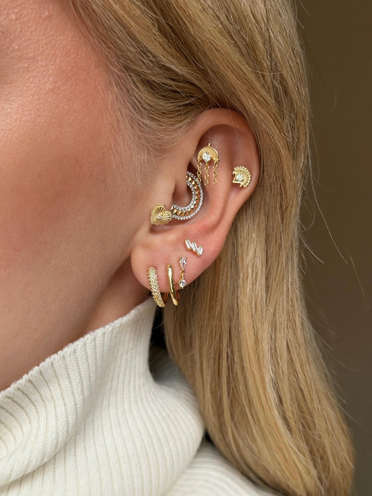 Gold Rengi 925 Ayar Gümüş Piercing