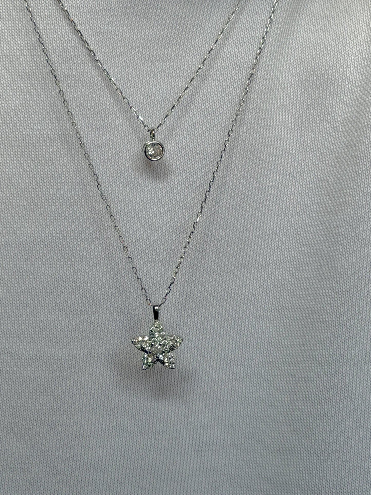Zirkon Taşlı İki Sıra Çiçek Model Kadın Kolye