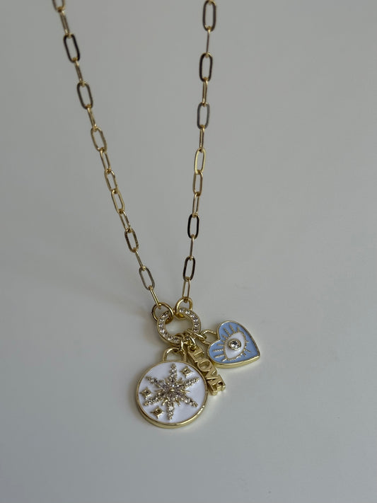 Gold Rengi Charm Sallantılı Kadın Kolye