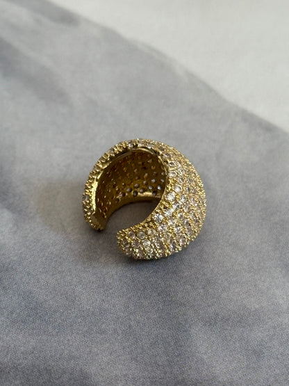 Gold Rengi Taşlı Kadın Kıkırdak Küpe