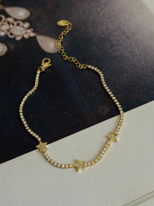 Gold Rengi Yıldız Model Su Yolu Kadın Bileklik