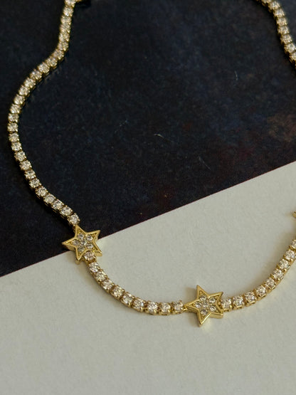 Gold Rengi Yıldız Model Su Yolu Kadın Bileklik