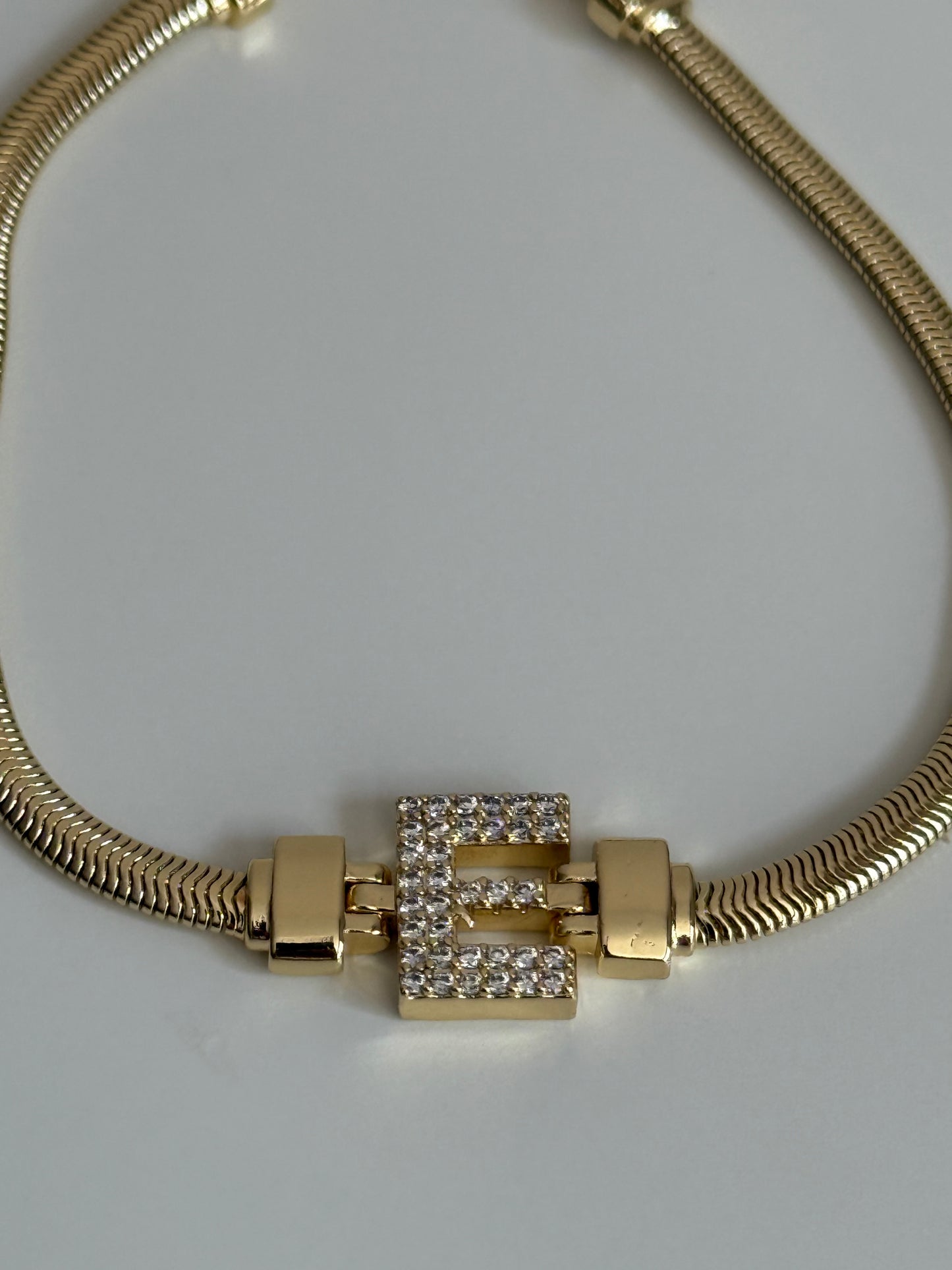 Gold Rengi İtalyan Zincir Model Harfli Kadın Bileklik