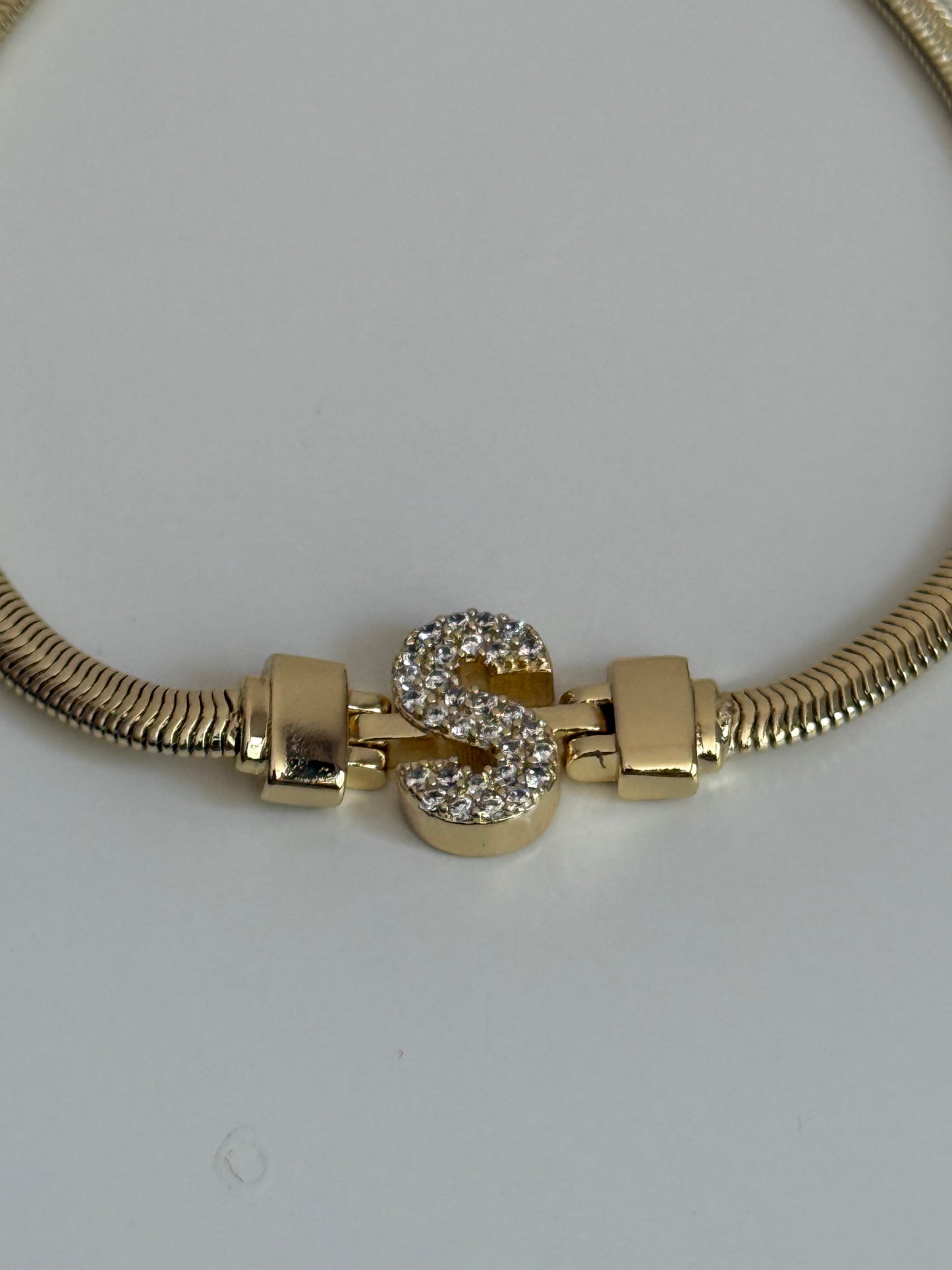 Gold Rengi İtalyan Zincir Model Harfli Kadın Bileklik