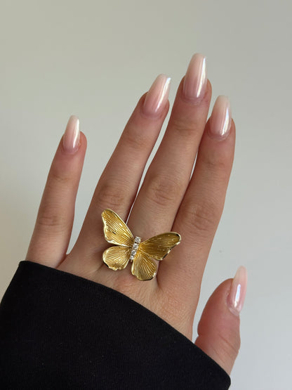 Gold Rengi Kelebek Model Kadın Yüzük