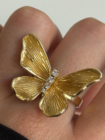 Gold Rengi Kelebek Model Kadın Yüzük