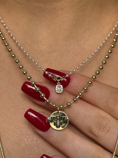 Gold Rengi Arı Model Kadın Kolye