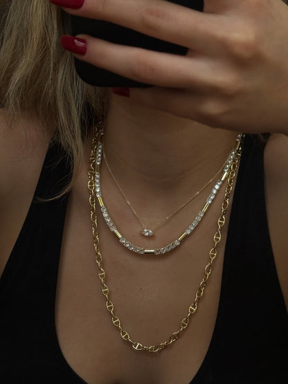 Küçük Elips Model Kadın Kolye