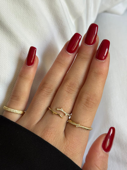 Gold Rengi Ağaç Dalı Model Kadın Yüzük