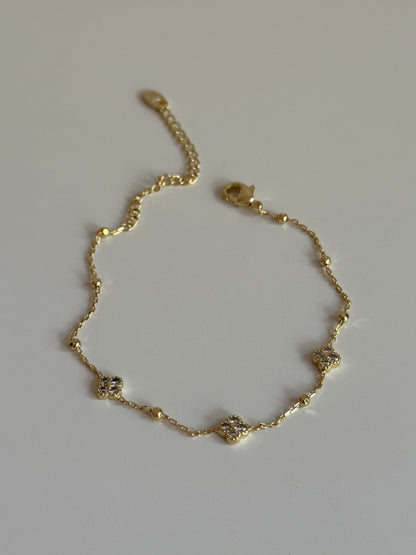 Gold Rengi Yonca Model Kadın Bileklik