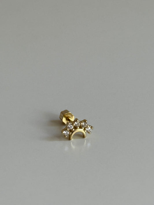 Gold Rengi Pati Model 925 Ayar Gümüş Piercing