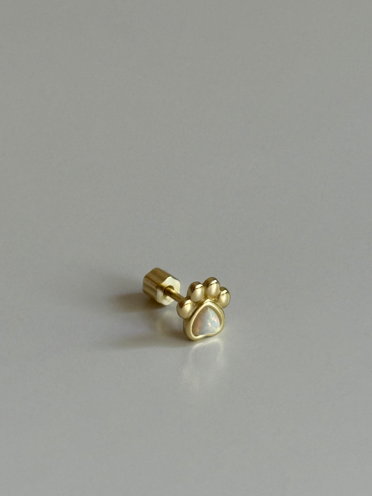 Gold Rengi Taşlı Pati Model 925 Ayar Gümüş Piercing