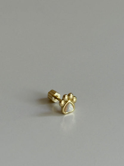 Gold Rengi Taşlı Pati Model 925 Ayar Gümüş Piercing