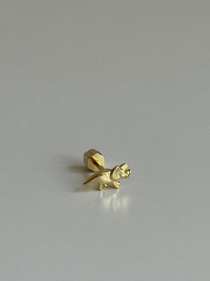 Gold Rengi Hayvan Figürlü 925 Ayar Gümüş Piercing