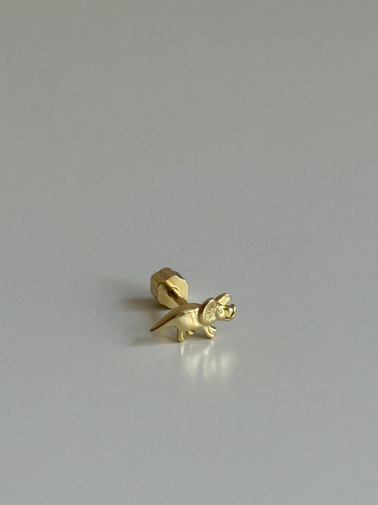 Gold Rengi Hayvan Figürlü 925 Ayar Gümüş Piercing