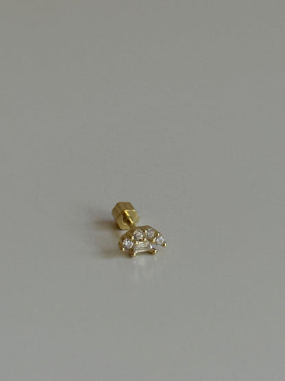 Gold Rengi Pati Model 925 Ayar Gümüş Piercing