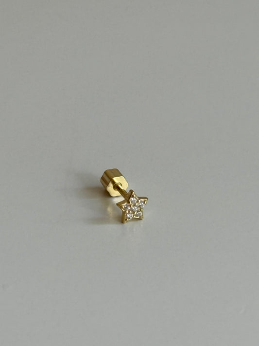 Gold Rengi Yıldız Model 925 Ayar Gümüş Piercing