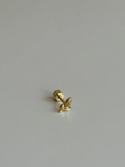 Gold Rengi Yaprak Model 925 ayar Gümüş Piercing