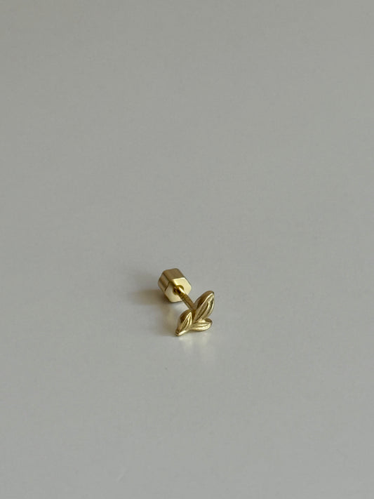 Gold Rengi Yaprak Model 925 ayar Gümüş Piercing