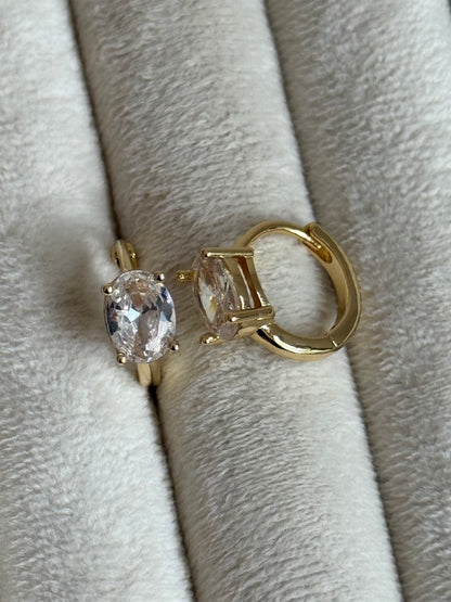 Gold Rengi Elips Model Kadın Küpe