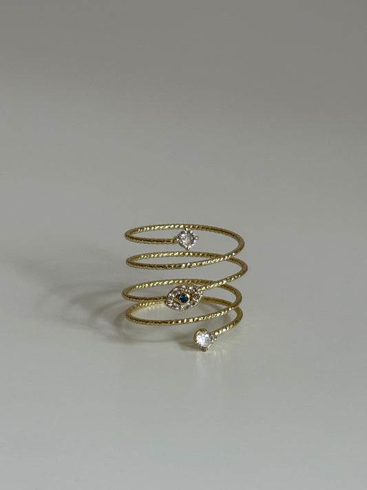 Gold Rengi Göz Model Kadın Spiral Yüzük