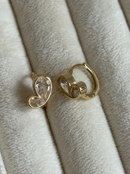 Gold Rengi İkili Damla Model Kadın Küpe