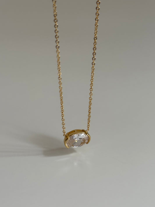 Gold Rengi Elips Model Kadın Kolye