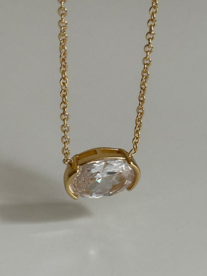 Gold Rengi Elips Model Kadın Kolye