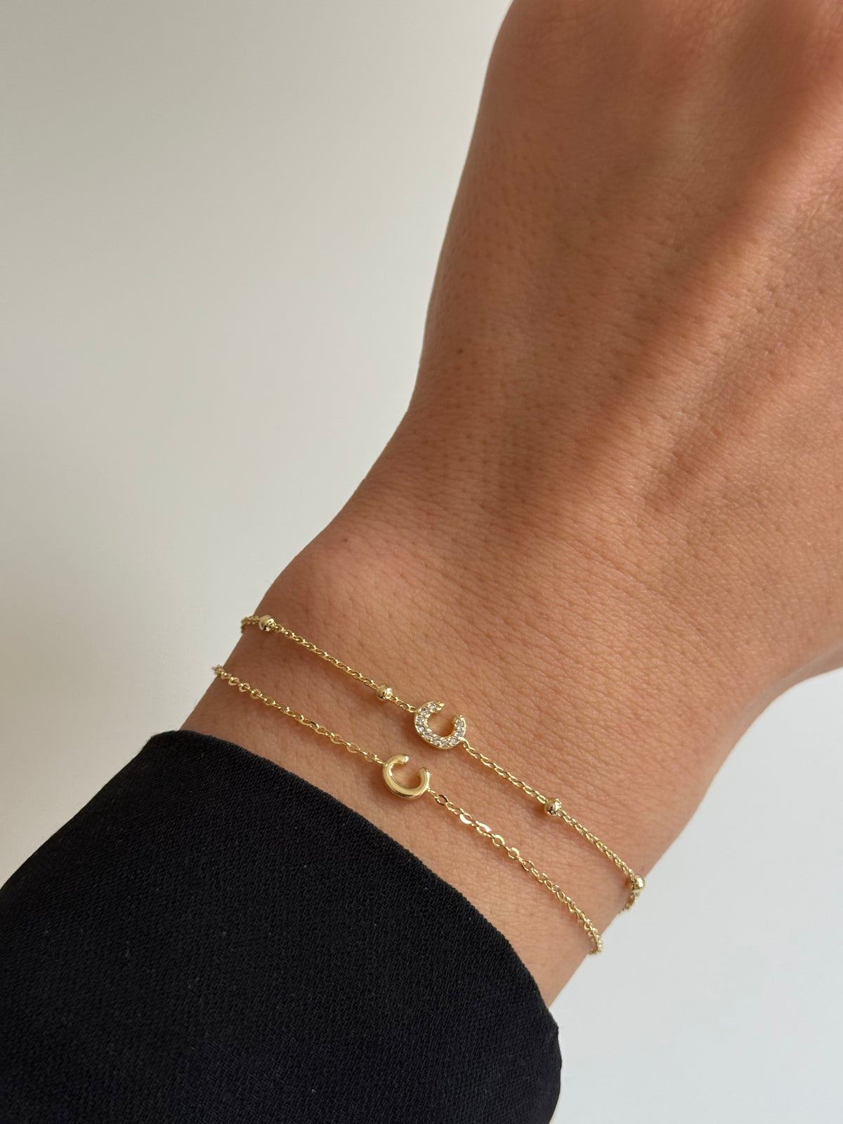 Gold Rengi İkili Harf Bileklik