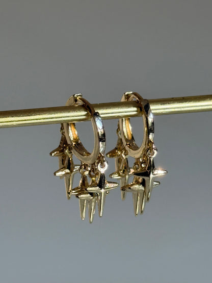 Gold Rengi Çoklu Sallantılı Parıltı Model Kadın Küpe