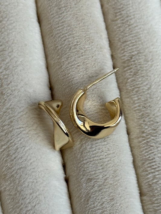 Gold Rengi Burgu Model Küçük Halka Kadın Küpe
