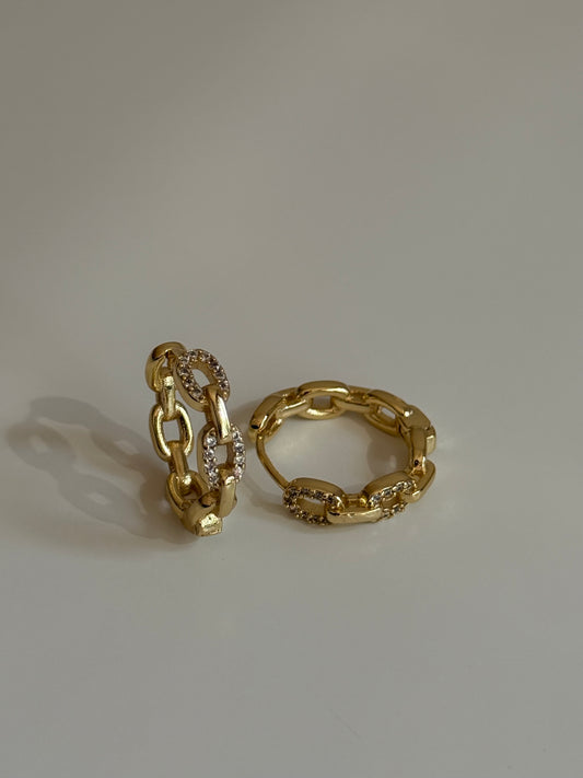 Gold Rengi Kalın Zincir Model Kadın Küpe