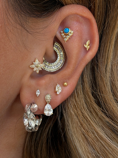 Gold Rengi Pati Model 925 Ayar Gümüş Piercing