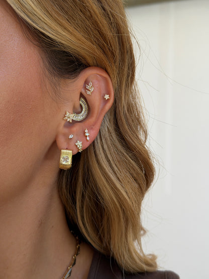 Gold Rengi Yıldız Model 925 Ayar Gümüş Piercing