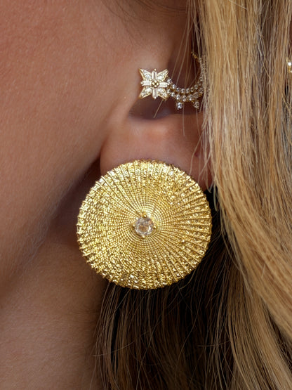 Gold Rengi Yuvarlak Model Kadın Küpe
