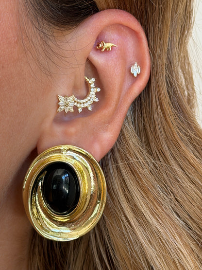 Gold Rengi Hayvan Figürlü 925 Ayar Gümüş Piercing